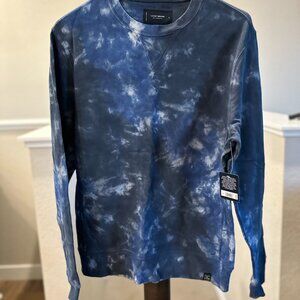 Lucky Brand Tie Dye Crew Sweater (Blue) Men's Small